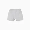 Fleece shorts with drawstring for baby boys, light grey