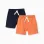 Pack of 2 cotton shorts with drawstring for baby boys, orange/blue