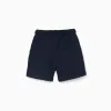 Pack of 2 cotton shorts with drawstring for baby boys, orange/blue