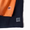 Pack of 2 cotton shorts with drawstring for baby boys, orange/blue