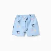 Swim shorts with Mickey motif and drawstring for baby boys, light blue
