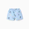 Swim shorts with Mickey motif and drawstring for baby boys, light blue