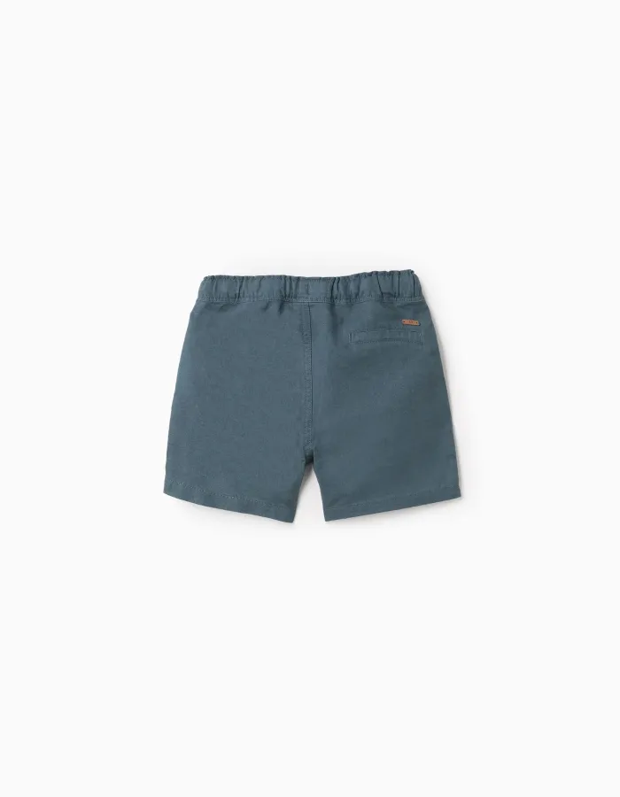 SHORTS LINEN, DARK BLUE