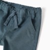 SHORTS LINEN, DARK BLUE
