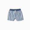 Striped swim shorts with drawstring You&Me for baby boys, white/blue