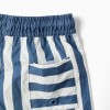 Striped swim shorts with drawstring You&Me for baby boys, white/blue