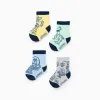 Pack of 4 Pairs of Socks for Baby Boys 'Toy Story', Multicolour