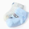 Pack of 2 Pairs of Thick Socks for Newborn and Babies 'Family', Blue