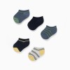Pack of 5 ankle socks with contrasting details for baby boys, multicolour