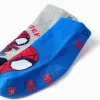 2 non-slip socks with Spidey print for newborn and baby boys, blue/grey