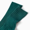 Knee-high ribbed socks for baby boys, dark green