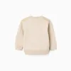 Cotton sweatshirt with chest pocket B&S for baby boys, light beige