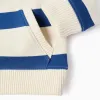 Striped sweatshirt with kangaroo pocket for baby boys, blue/white