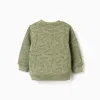 Cotton sweatshirt with chameleon motif for baby boys, dark green