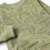 Cotton sweatshirt with chameleon motif for baby boys, dark green