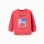 Cotton sweatshirt with Creative Boss print for baby boys, red