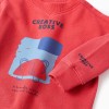 Cotton sweatshirt with Creative Boss print for baby boys, red