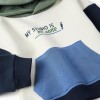 Brushed hooded sweatshirt with print for baby boys, white/blue/green