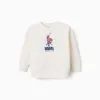 Cotton sweatshirt with Spider-Man prints for babies and boys, white