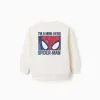 Cotton sweatshirt with Spider-Man prints for babies and boys, white