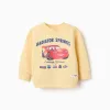 Cotton sweatshirt with Lightning McQueen for babies and boys, yellow