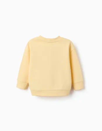 Cotton sweatshirt with Lightning McQueen for babies and boys, yellow