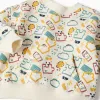 Brushed sweatshirt with colourful print for baby boys, white