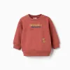 Brushed sweatshirt with Invisible Dreamers print for baby boys, terracotta
