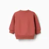 Brushed sweatshirt with Invisible Dreamers print for baby boys, terracotta