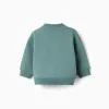 Brushed sweatshirt with Holding Hands print for baby boys, blue-green