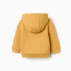 Brushed hooded sweatshirt with Tiny Friends print for baby boys, yellow