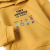 Brushed hooded sweatshirt with Tiny Friends print for baby boys, yellow