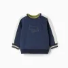 Brushed sweatshirt with Clay Horse print for baby boys, navy blue