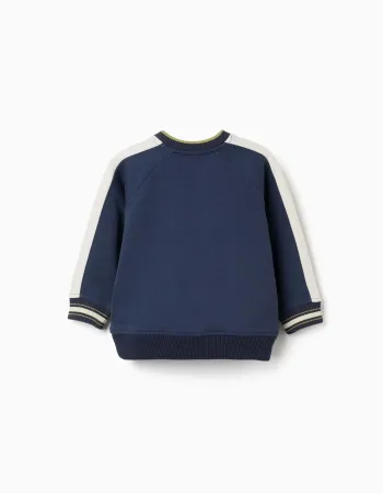 Brushed sweatshirt with Clay Horse print for baby boys, navy blue