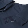 Hooded sweatshirt with ZY bouclé embroidery for baby boys, navy blue