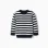 Striped knitted jumper for baby boys, white/navy blue