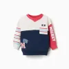 Brushed sweatshirt with Mickey prints for babies and boys, multicolour
