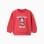 Brushed sweatshirt with Mickey print for baby boys, red