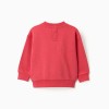 Brushed sweatshirt with Mickey print for baby boys, red