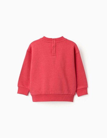 Brushed sweatshirt with Mickey print for baby boys, red