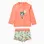 Swim set with UV 80 protection and motif for baby boys, orange/green