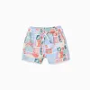 Printed swim shorts with drawstring for baby boys, multicoloured