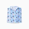 Hooded beach poncho in cotton with Mickey for baby boys, light blue