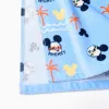 Hooded beach poncho in cotton with Mickey for baby boys, light blue