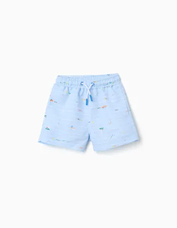 Swim shorts with print Carolina Celas x Zippy for baby boys, light blue