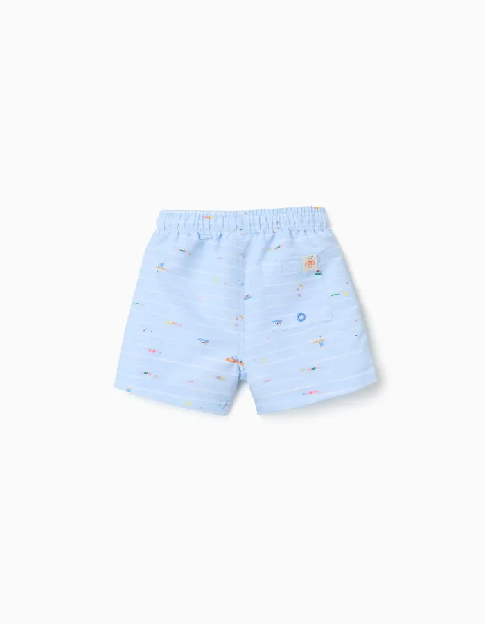 Swim shorts with print Carolina Celas x Zippy for baby boys, light blue