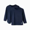 Pack of 2 Long Sleeve T-Shirts for Baby Boys, Dark Blue