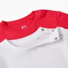 Pack of 2 Long Sleeve T-Shirts for Baby Boys, Red/White