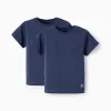 Pack of 2 Short Sleeve T-Shirts for Baby Boys, Dark Blue
