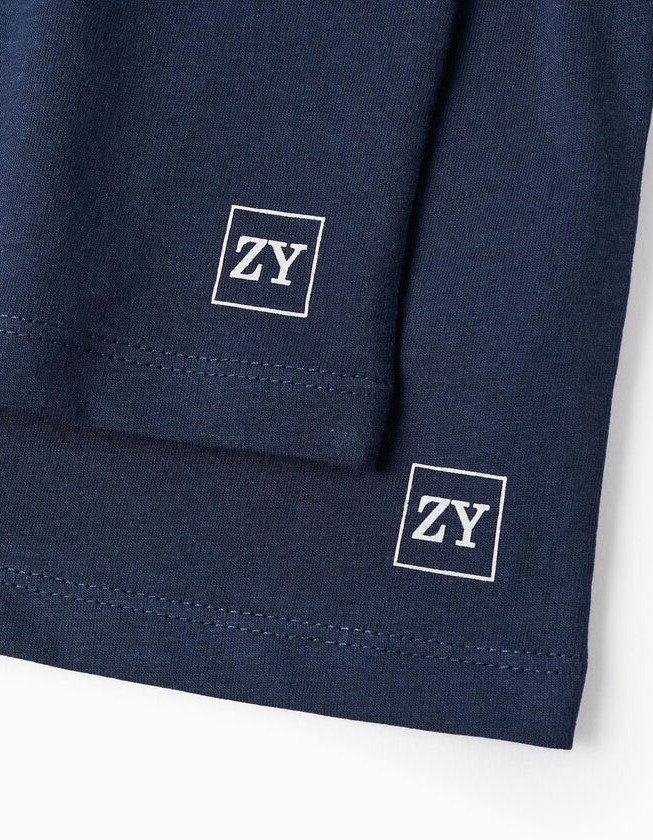 Pack of 2 Short Sleeve T-Shirts for Baby Boys, Dark Blue